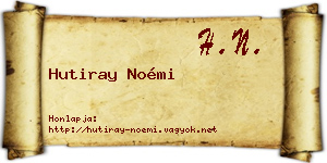 Hutiray Noémi névjegykártya